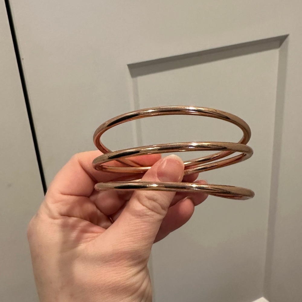 Rose Gold Tone Triple Bangle Bracelet